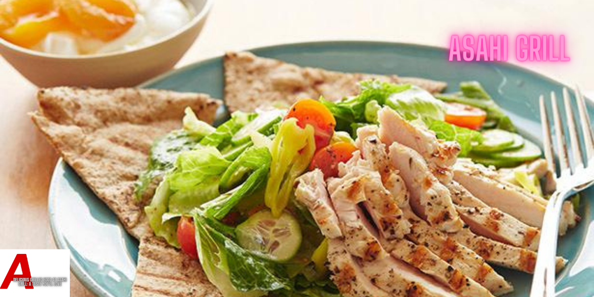Salad with Greek Chicken and Bread